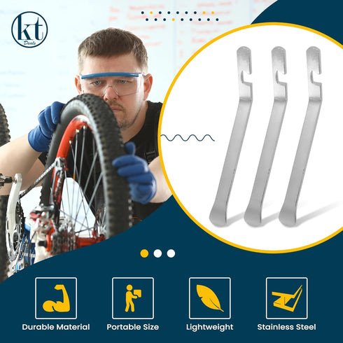 3 Pcs Bicycle Tire Iron Spoons Changing Tire Bike Levers Tire Repair Tool Kit - Bike Tire Changer Remove Tyre Heavy Duty Small Metal Steel Bars...
