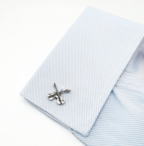 Silver Electric Guitar Men CuffLinks in Gift Box for Business Wedding Anniversary Shirt Present Unisex Metal Cuff Links...