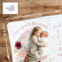 Baby Milestone Blanket - Monthly Milestone Blanket for Baby Girl - Custom Soft Fleece Photography Background - Personalized Newborn Growth Chart -...