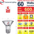 Explux Commercial-grade LED PAR20 Flood Light Bulbs, 60W Equivalent 600 Lumens, Dimmable, Full-glass Waterproof & Anti-Ageing, Soft White 2700K, 6...