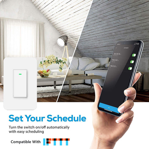 3-Way Smart Wi-Fi Wall Light Switch Work with Amazon Alexa Google Assistant, Timing Function No Hub Required (3 Way Smart Switch 1- Pack)......