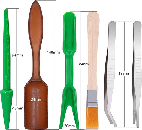 Ginsco 7pcs Succulent Transplanting Miniature Fairy Garden Planting Gardening Hand Tools Set...