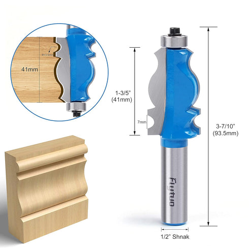 2PCS Architectural Molding Router Bit Set with 1/2" Shank, Enhance Your Woodworking with Corner Rounding & Edge-Forming...