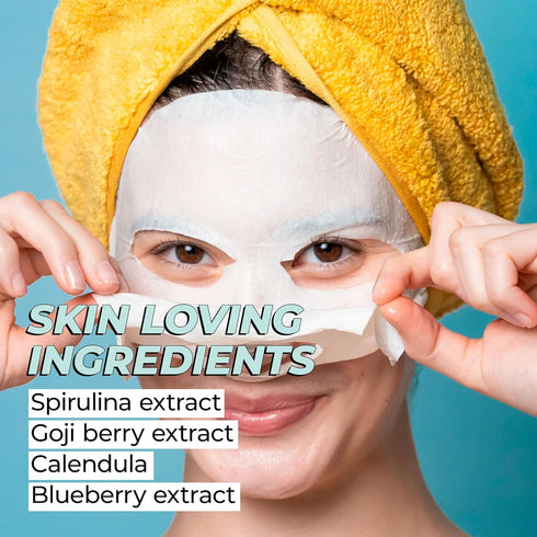 Vitamasques Gemstone Face Sheet Mask Kit, 4-Pack - Sapphire, Jade, Citrine, Ruby Korean Sheet Masks - Therapeutic Masks for Mental and Physical We...