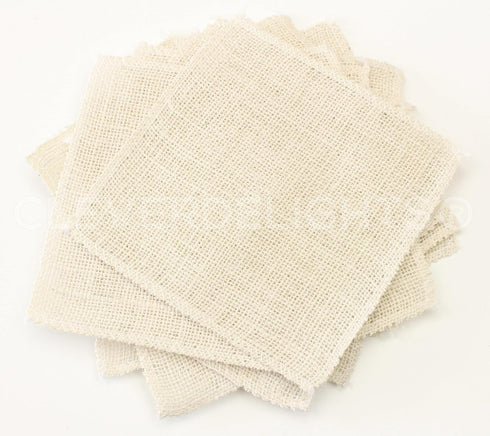CleverDelights 6 Inch Ivory Burlap Squares - 12 Pack - Jute Burlap Fabric - Finished Edges - 6" x 6"...