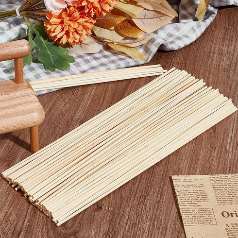 OLYCRAFT 100Pcs Unfinished Wooden Strips 11.8 inch Long Round Wood Sticks 3mm Round Dowels Strips Wooden Dowel Rod Natural Wood Sticks Model Acces...