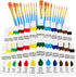2 Pack Acrylic Paint Set 12 Colors,20 Paint Brushes,24 Paints for Adults,Kids,Beginner,Professional Artists,Non-Toxic Craft Paint kit for Paper,Ca...