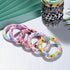 34pcs Silicone Beadable O Rings 65mm Round Silicone Loop with 2 Hole Hollow Silicon Ring Beads to Make Key Chain Beads for Bracelet Necklace Conne...