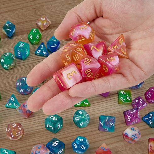 DND Dice Set?10x7 (70 Pieces) Polyhedral Dice with a Large Drawstring Bag Great for Dungeons and Dragons, Role Playing RPG MTG Table Game?10 Color...