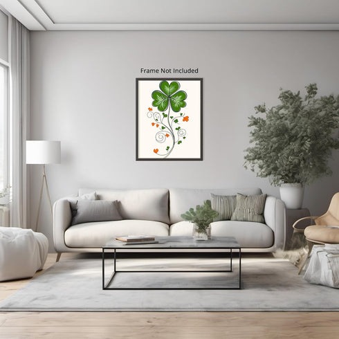 Posterizer 1 pcs-minimalist four-leaf clover sweet design poster 1-Floral & Botanical Art- Gift for Men Women Entrepreneur Teens -Chic Home Decor-...