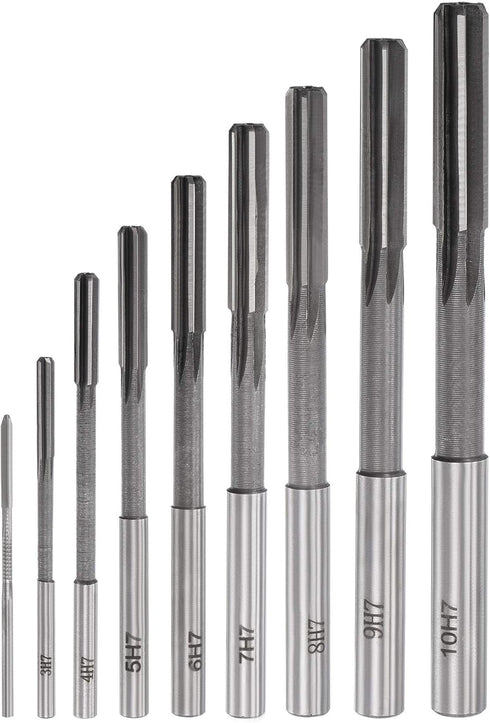 uxcell Chucking Reamer Set Lathe Machine Reamer Straight Flute Milling Cutter High Speed Steel H7 Tolerance (2mm 3mm 4mm 5mm 6mm 7mm 8mm 9mm 10mm)...