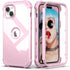 IDweel for iPhone 15 Plus Case with Screen Protector,Luxury 3 in 1 Shockproof Slim Fit Hybrid Heavy Duty Protection Glitter Hard PC Cover Soft Sil...