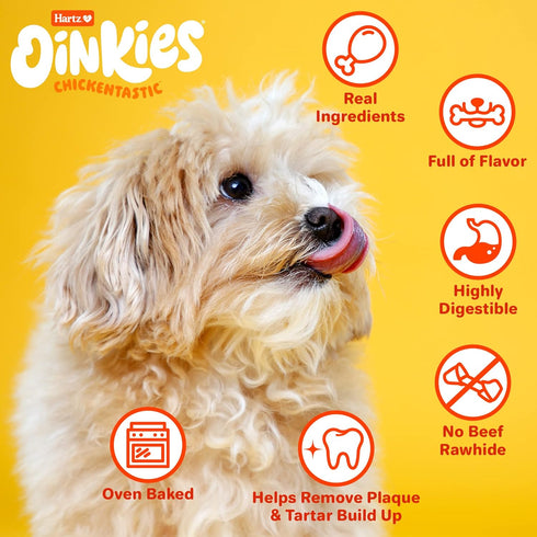 Hartz Oinkies Chickentastic Hearty Twists Dog Treats with Real Chicken Breast, Sweet Potato, and Smoked Pork, Long-Lasting Yet Highly Digestible, ...