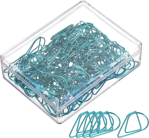 YOKIVE 100 Pcs Paper Clips, Drop-Shaped | Keep Desk Neat, Great for Art, Home, Daily Use (Blue, 1-Inch)...