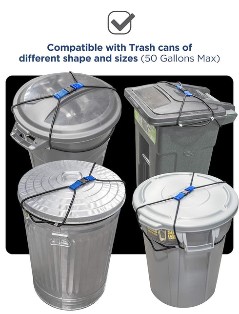 ENCASED Trash Can Lock for Animals/Raccoons, Bungee Cord Heavy Duty Large Outdoor Garbage Lid Lock ((Does NOT Include Trash Can))...