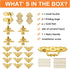 Gold Jewelry Box Antique Lock Latch Hasp Hinges Handle Box Corner Protectors Kit for DIY Jewelry Box, Wood Case Jewelry Chest Storage Box Feet Leg...