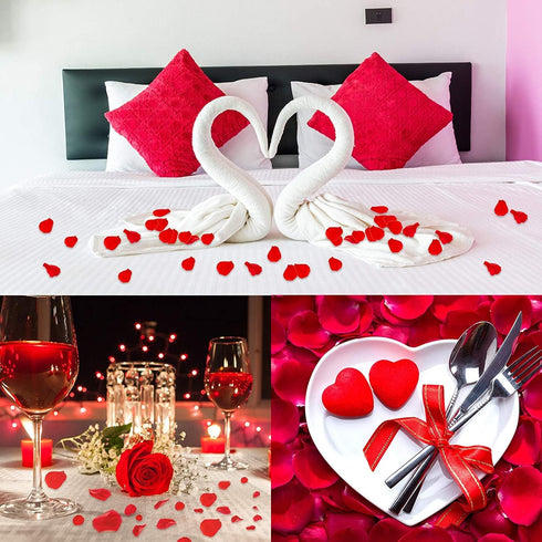 Ouddy Decor 3000 Pcs Rose Petals Artificial Flowers for Valentine's Wedding Decor Romantic Night Bridal Party Home Decorations, Red...