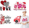 Valentine's Day Iron on Transfer Stickers 4 Sheets Valentines Day Love Design HTV Heat Transfer Vinyl Iron on Decals with Heart Designs for T-Shir...