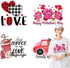 Valentine's Day Iron on Transfer Stickers 4 Sheets Valentines Day Love Design HTV Heat Transfer Vinyl Iron on Decals with Heart Designs for T-Shir...