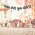 Black Glitter Holy Shit You Did It Banner - Congrats Grad Sign - Funny Graduation Banner - High School/College Graduation Party Decorations...