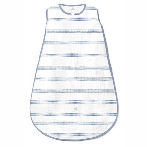 Amazing Baby Cotton Muslin Sleeping Sack, for Baby Boy or Girl, Wearable Blanket with 2-Way Zipper, Watercolor Stripes, Denim, Large (12-18 Month)...