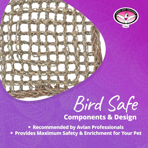 Super Bird Creations SB50001 Seagrass Mat for Cage Decor, Pet Enrichment and Boredom Relief - Versatile Toy-Making Base - Safe for Small to Large ...