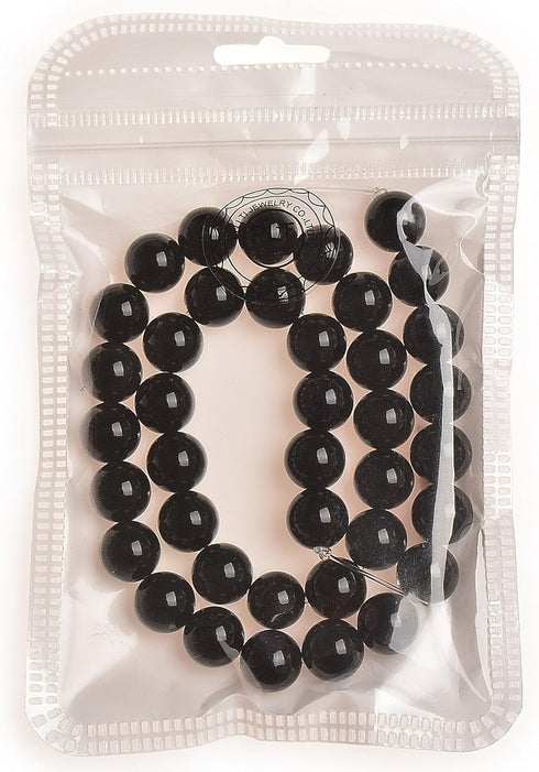 Gemstone Round Loose Beads Approxi 15.5 inch 1 Strand per Bag for Jewelry Making Findings Accessories (8mm, Black Onyx Agate)...