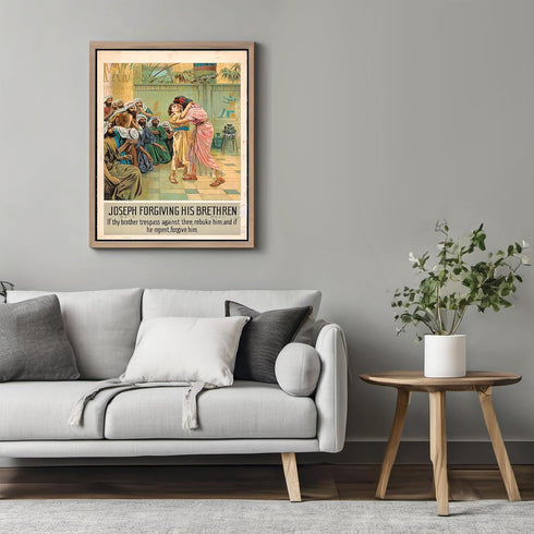 Posterizer 1 pcs-Joseph forgiving his brethren poster-Religious Posters-Gifts for Christians -Decor for Church, Sunday School Classroom- unframed ...