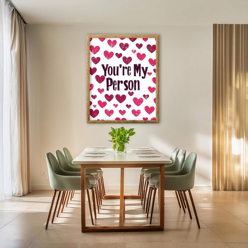 Posterizer 1 pcs-You’re My Person" minimalist art with hearts-Valentine's day art-Romantic Art-Holiday Poster -Gift for Couples boyfriend girlfrie...