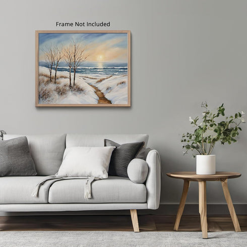 Posterizer 1 pcs-snowy winter nature scene in oil painting style-9-Landscape & Nature Art-GIft for Men Women Teens-Living Room Bedroom Decor- unfr...
