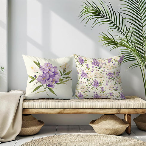 Spring Summer Pillow Covers 18x18 Inch Set of 4, Rhododendron Flower Plant Throw Pillows Case, Seasonal Floral Outdoor Decorative Square Linen Far...