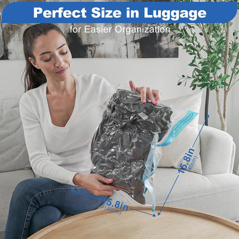 VMstr Vacuum Storage Bags, Carry-on Size, 6 Pack Refill Set (15.8 "x 15.8")...