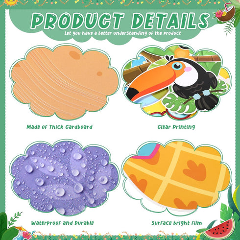 Hello Summer Bulletin Board Decorations Summer Beach Classroom Decor Hawaiian Tropical Palm Cutouts for Back to School Window Wall Home Door Offic...