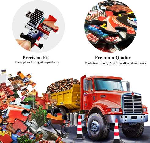 Puzzles for Kids Ages 4-8 6-8 8-10, Construction Site 100 Piece Puzzles for Kids, Educational Kids Puzzles Toys for Boys Girls Age 4, 5, 6, 7, 8-1...