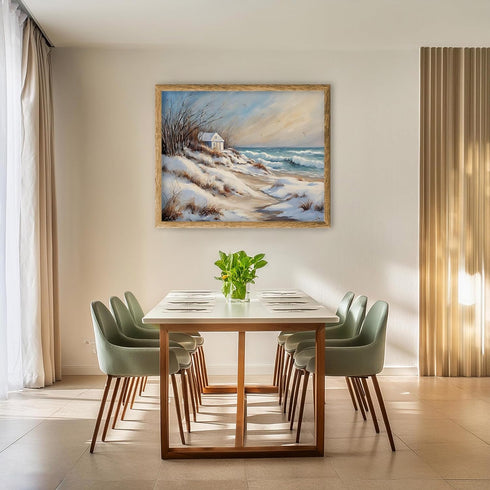 Posterizer 1 pcs-snowy winter nature scene in oil painting style-5-Landscape & Nature Art-GIft for Men Women Teens-Living Room Bedroom Decor- unfr...