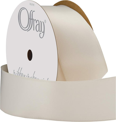 Berwick Offray 1.5" Single Face Satin Ribbon, Ivory White, 25 Yds...