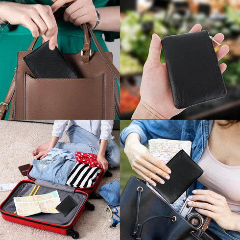 simarro Leather Zipper Coin Purse, PU Lychee Pattern Coin Purse Portable Change Wallet Mini Coin Pocket Pouch Change Holder for Men & Women 3 pcs ...