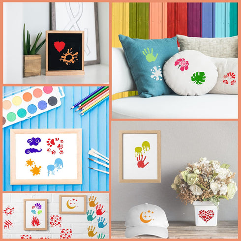 Stencils for Painting, Graffiti Stencils for Crafts Plastic Reusable Small Stencils for Painting on Wood Rock Painting Stencils (64pcs/3inch)...