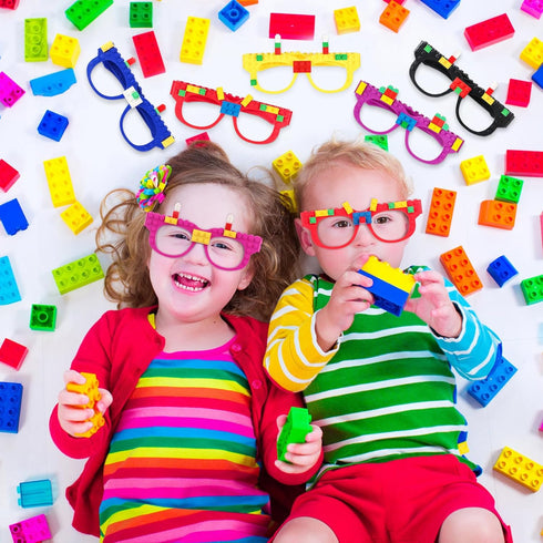 12 Pcs Building Bricks Glasses Building Blocks Games for Kids Birthday Party Favors Supplies, Boys Girls Carnival Party Games...