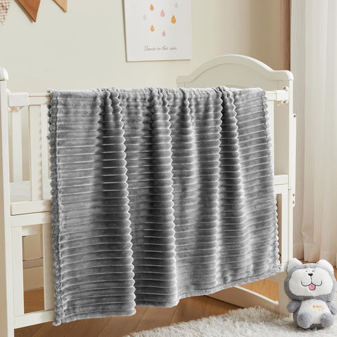 BEDELITE Baby Blankets for Boys Girls 30"x 40" - 3D Ribbed Jacquard Cute Fuzzy Fleece Blanket, Warm and Breathable Soft Cozy Infant Toddler Blanke...