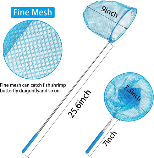6 Pack Telescopic Insect Catching Nets,Butterfly Nets,Fishing Nets,Nature Exploration Toys for Kids Outdoor Playing...