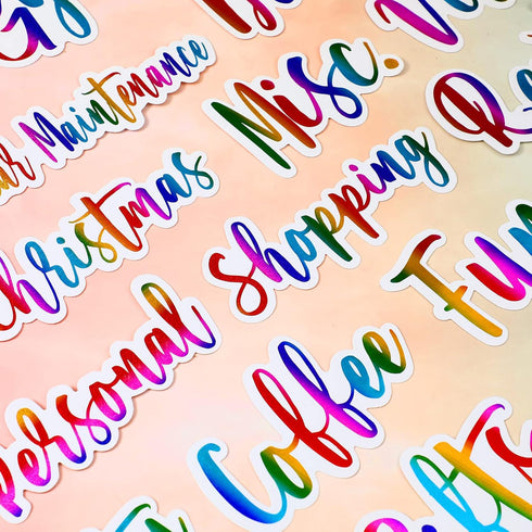 34 Pieces Cash Envelope Labels Stickers Budget Planners Decals Budget Stickers Envelopes Labels Holographic Vinyl Label Decals Finance Planners Mo...