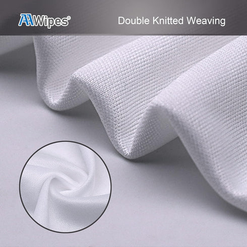 Double Knit 100% Polyester Wipers Light Weight Version (120GSM, 6"X6", 150pcs/bag) Cleanroom Cloth Wipes Laser Sealed Edge, Ultra-Soft (CP12006)...