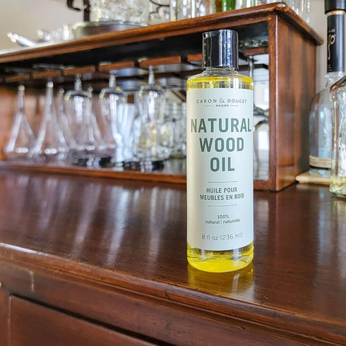 CARON & DOUCET - Natural Wood Conditioning Oil - 100% Plant Based Wood Conditioning and Polishing Oil - Orange Scented - Suitable for Natural Furn...
