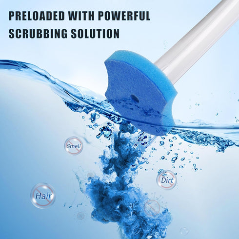 2Pack Disposable Toilet Brush and Holder with 16 Toilet Bowl Wand Refills Loaded Scrubbing solution for Toilet Cleaning, Bathroom Cleaning Supplie...