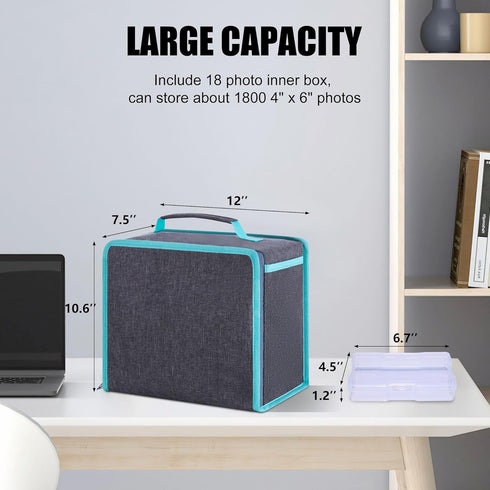 Photo Storage Box,Photo Keeper Storage Container with mesh bag, Plastic Craft Storage Box for Stickers,Stamps,Seeds,Toys,Sewing(Only bag)...