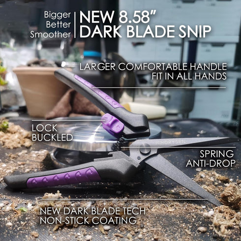 Buds Leaf Stem Fruit Flower Garden Scissors Non-stick Resin Resist Blade 8.58" Precision Micro-Tip Pruning Shears Bigger Grip Pruner Snips Effort-...