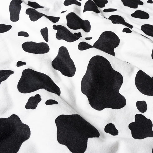 Cow Print Deluxe Flannel Fitted Crib Sheet-Cow Print, Cotton Flannel, Black, White, Fully Elasticized, 10 in Deep Pockets, Fits Standard Crib Matt...