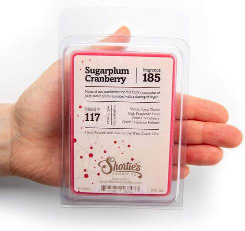 Shortie's Candle Company Sugarplum Cranberry Wax Melts Bulk Pack - Formula 117-4 Highly Scented 3 Oz. Bars (12 Oz. Total) - Made with Natural Oils...