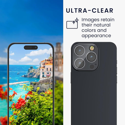 kwmobile Camera Lens Protector Compatible with iPhone 15 Pro Max (2 Pack) - Clear Tempered Glass Phone Lenses Protectors......